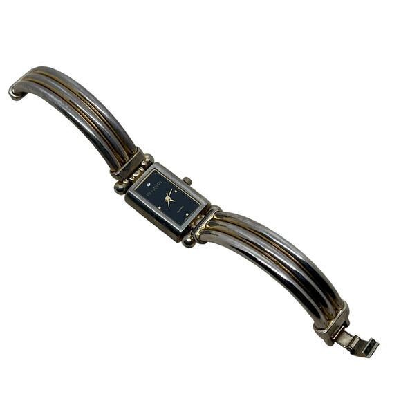 Joan Rivers Classics Collection Two Tone Cuff Bracelet Watch - Picture 2 of 9